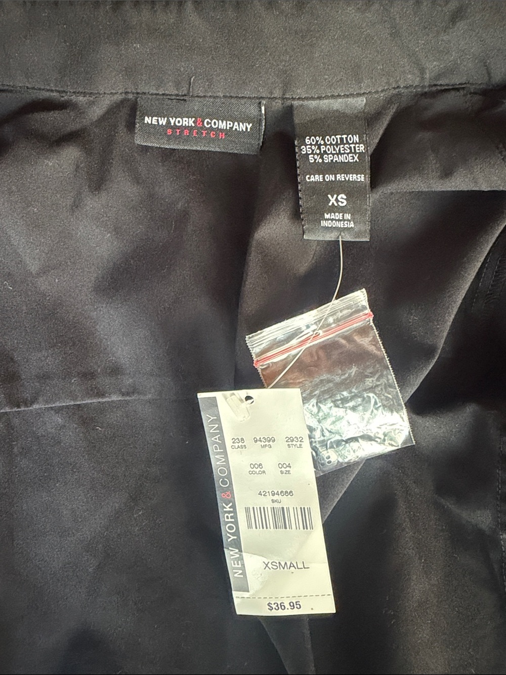 New York & Company Black Stretch Button-Up Dress Shirt - Picture 2 of 6